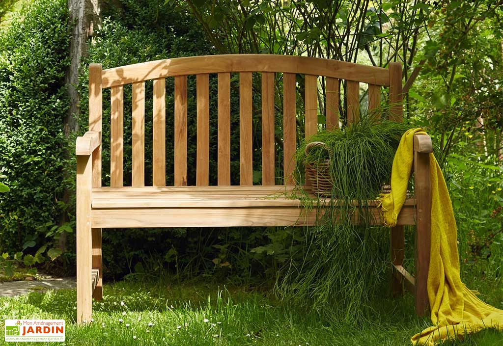 Banc De Jardin En Bois De Teck 120 Cm Deux Places Wilsa