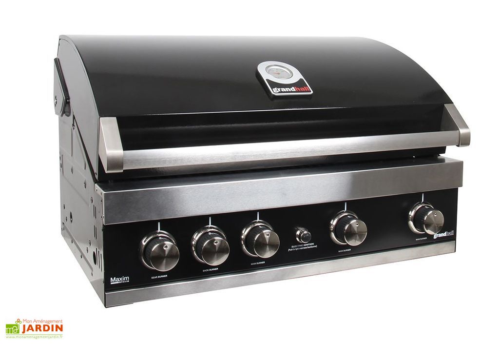 Barbecue Gaz Encastrable Acier Noir Maxim GTI4 Grandhall