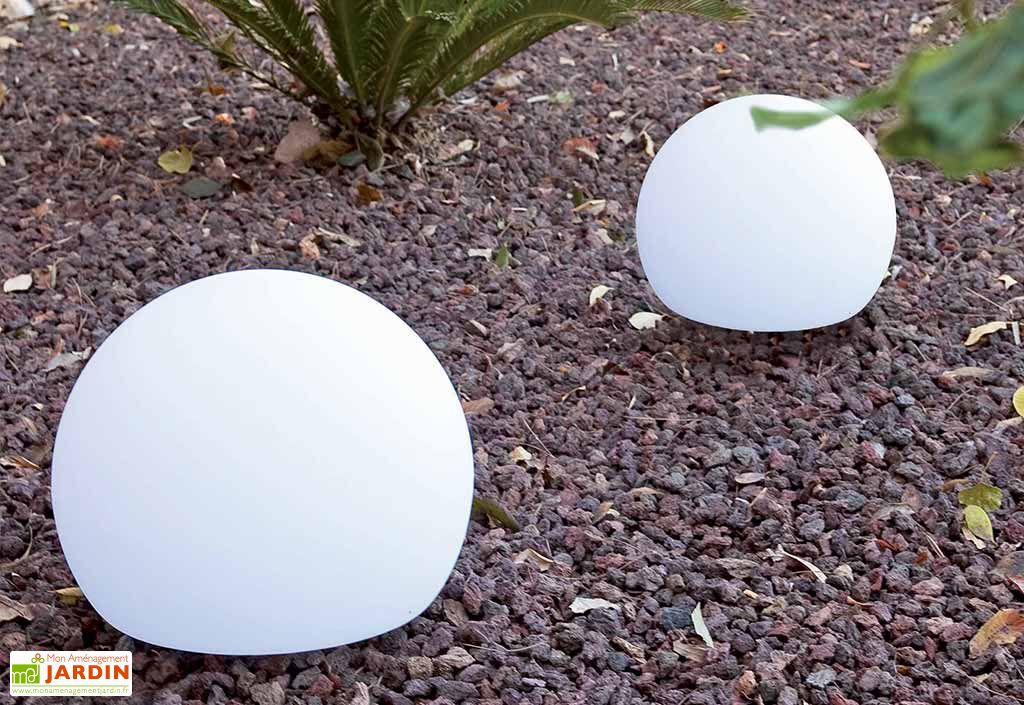 BAKAJI Lampe design sphère de jardin, diamètre 20 cm, lumière éclairage