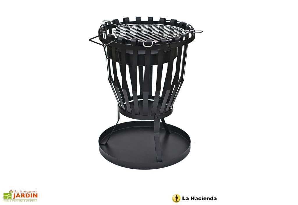 Braséro Foyer Barbecue Yukon Braséro Panier Acier + Grille La Hacienda.