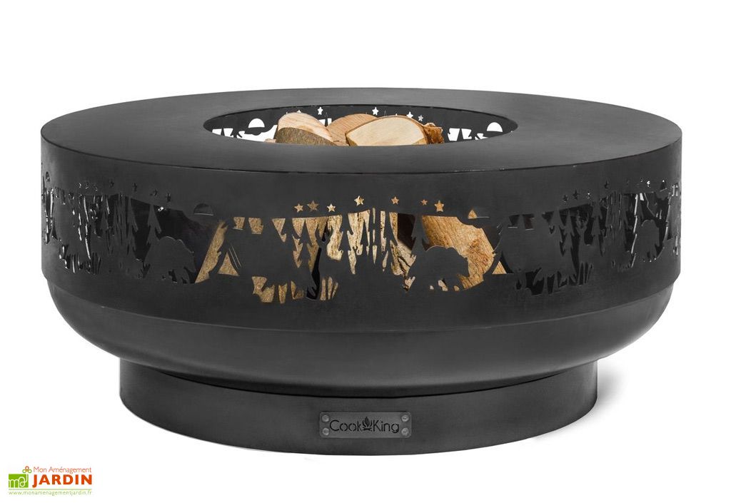 Brasero En Acier Forest 80 Cm Plaque De Cuisson Plancha Ronde