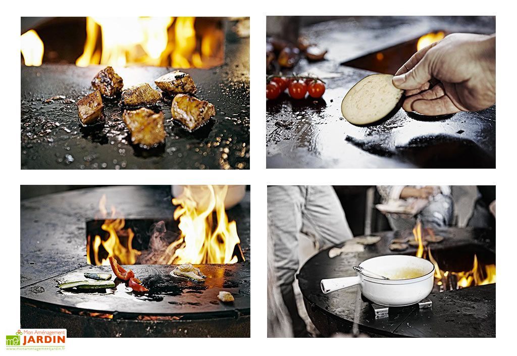 brasero plancha en acier highboy o 100 cm yagoona