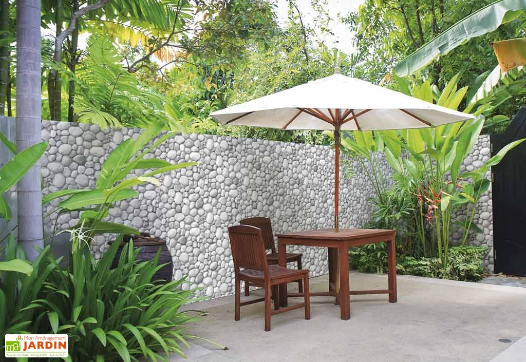 Brise Vue Decoratif En Polyester Galet Clair Au M Asystolie