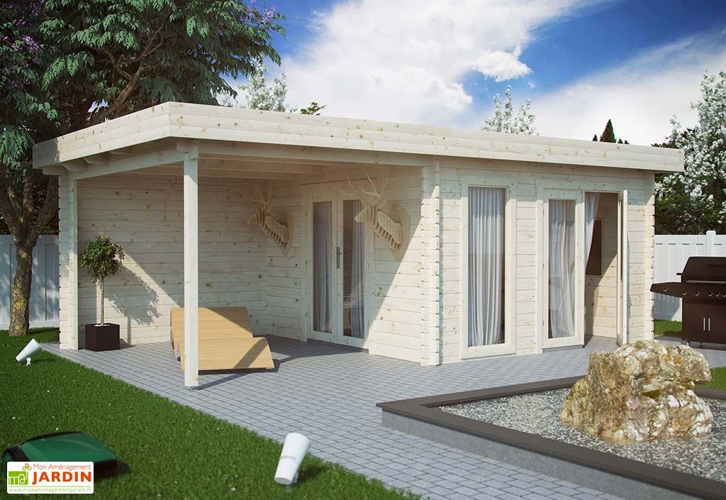 Abri De Jardin En Bois D Epicea A Toit Plat Avec Carport Ulvila