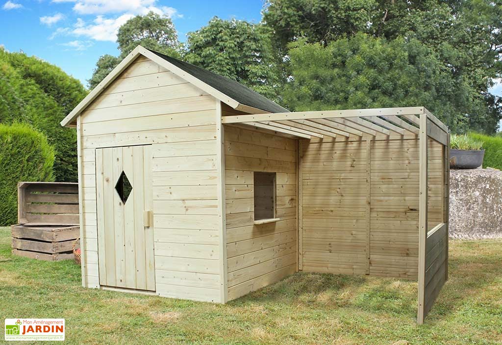Cabane Maison D Enfants En Bois Brut Mimosa Pergola 1 X 2 5 M Soulet