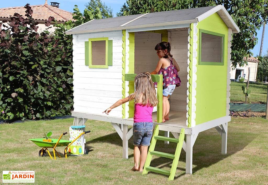 Cabane Maison d'Enfants en Bois Brut sur Pilotis Jade - 1,5 x 2,5 m - Soulet