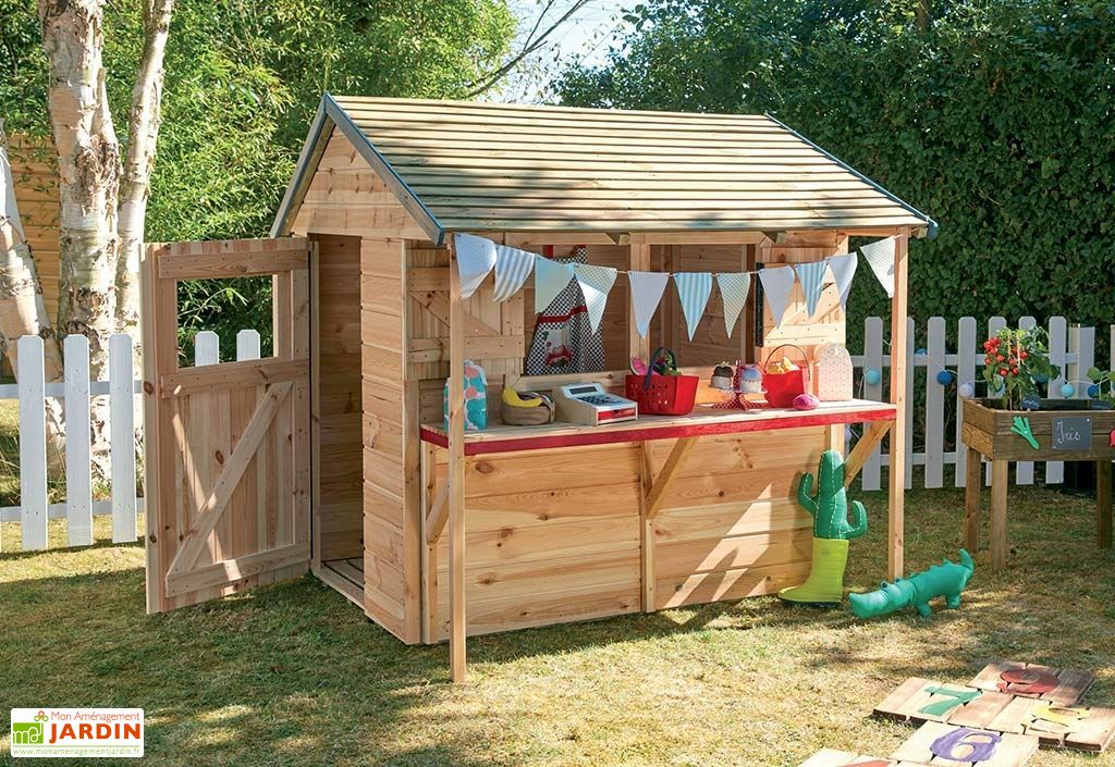 Cabane Maison d'Enfants en Bois Marchande Léontine 2 x 2 m - Soulet