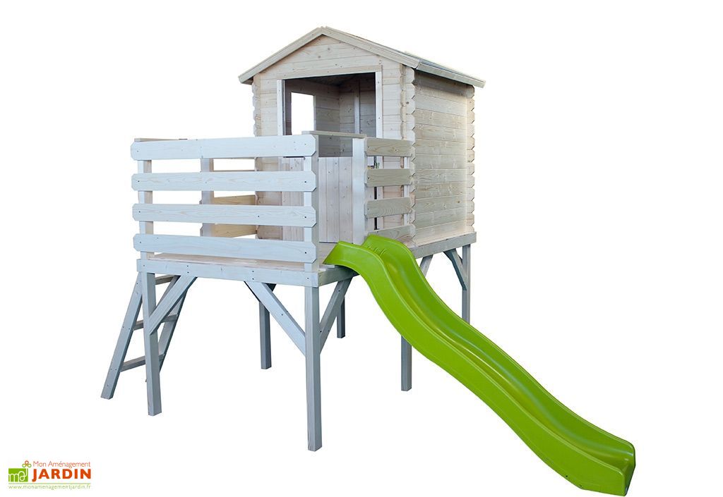 Cabane En Bois Sur Pilotis Pour Adulte Cabane Maison D Enfants En Bois Brut Sur Pilotis Alice Toboggan Soulet