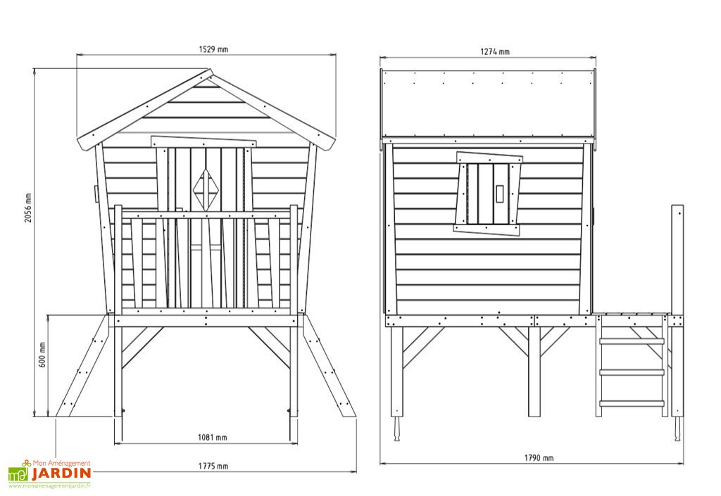 Cabane Maison Enfant En Bois Brut Sur Pilotis Louane Soulet