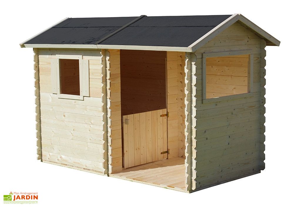 Cabane Maison Enfant En Bois Brut Terrasse Couverte Rosane Soulet
