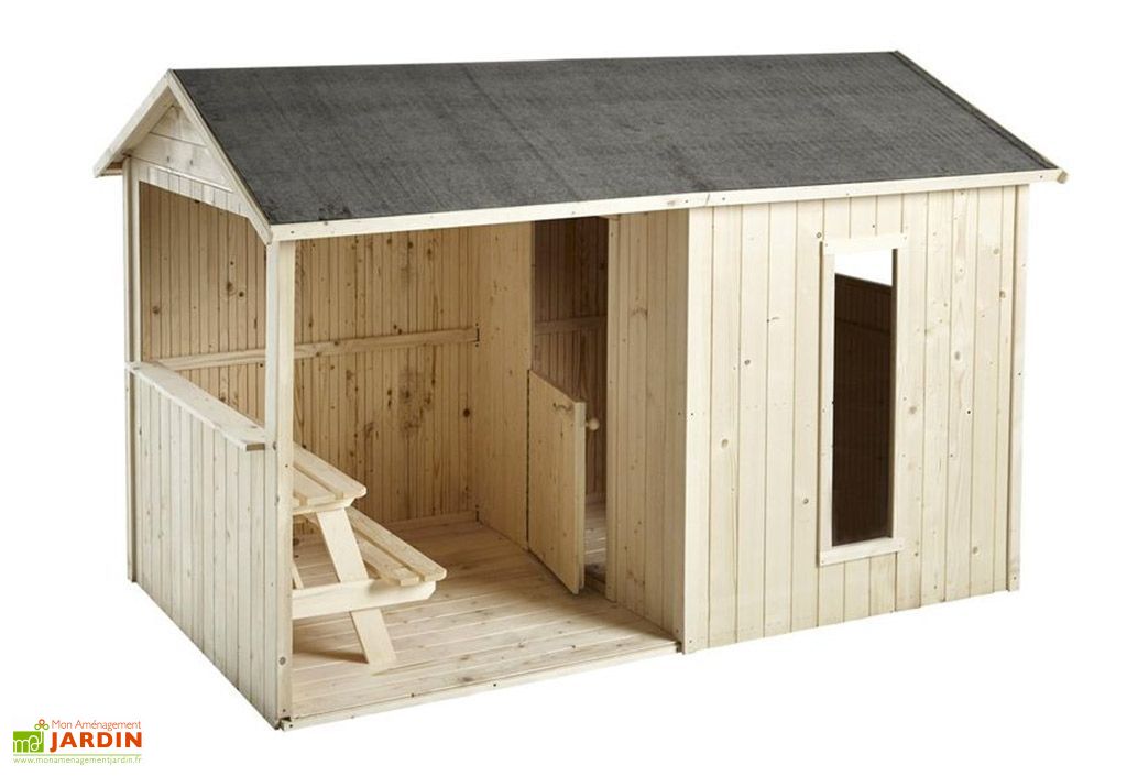 Cabane Maison D Enfants En Bois Brut Jazz Abri 1 5 X 2 5 M