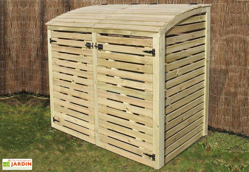 Cache Poubelle Double En Pin Autoclave Swing D 88x145x137cm