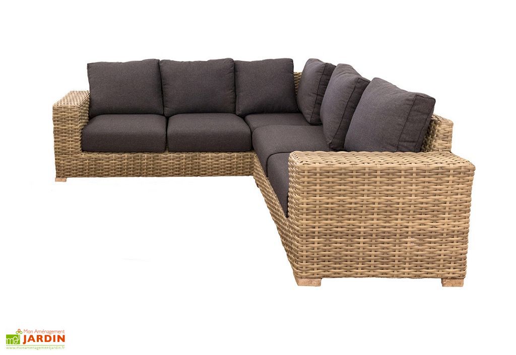 Canape D Angle De Jardin En Aluminium Et Rotin Saba Mon Jardin