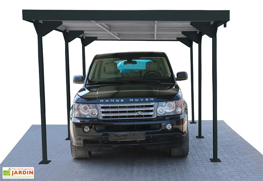 Carport En Acier Epoxy Anthracite 15 M2 Duramax Palladium 5 X 3 M