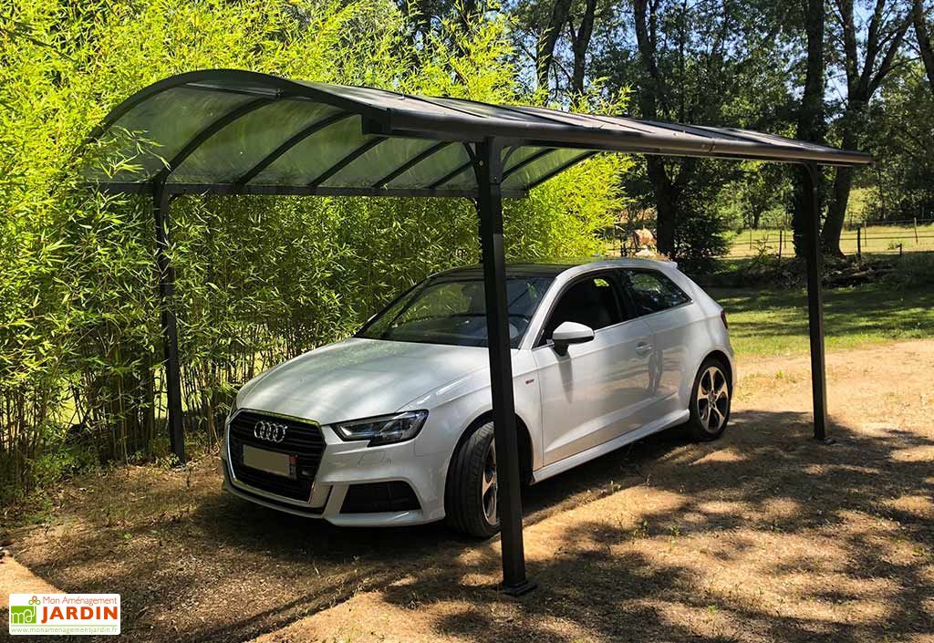 Carport En Aluminium Acier Et Polycarbonate Led 18 M 5 X 3 6