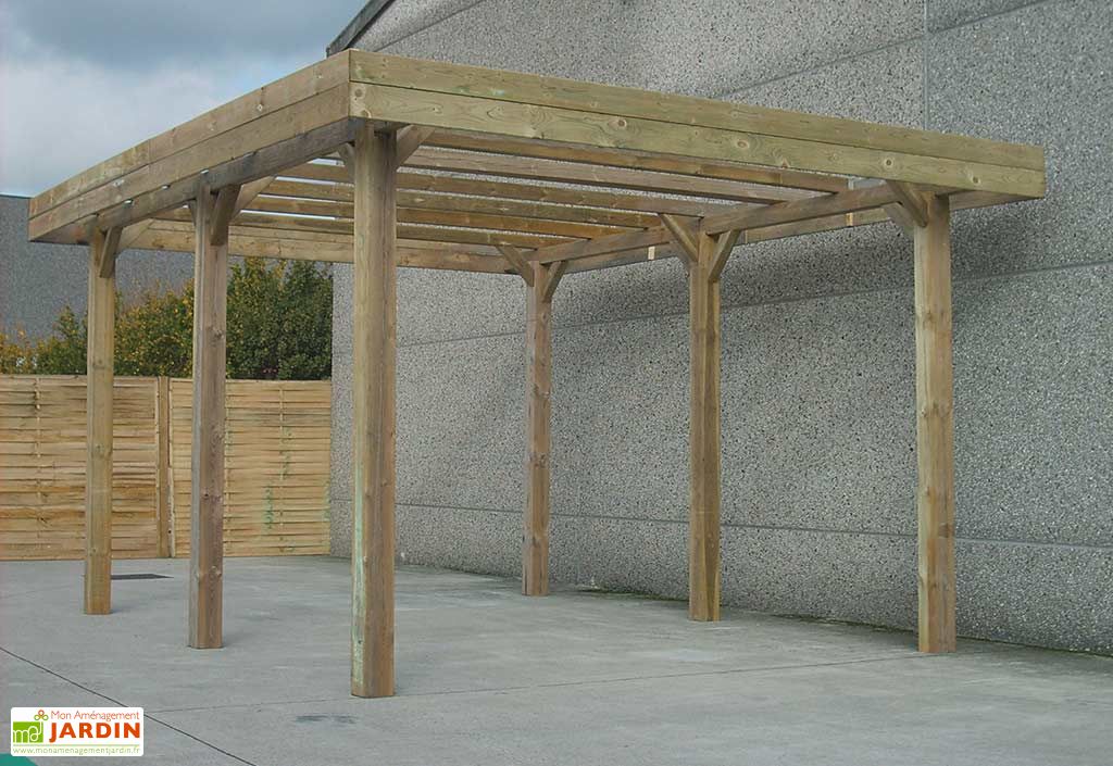 Carport Double En Bois Autoclave Pour Camping Car 506x606cm Solid
