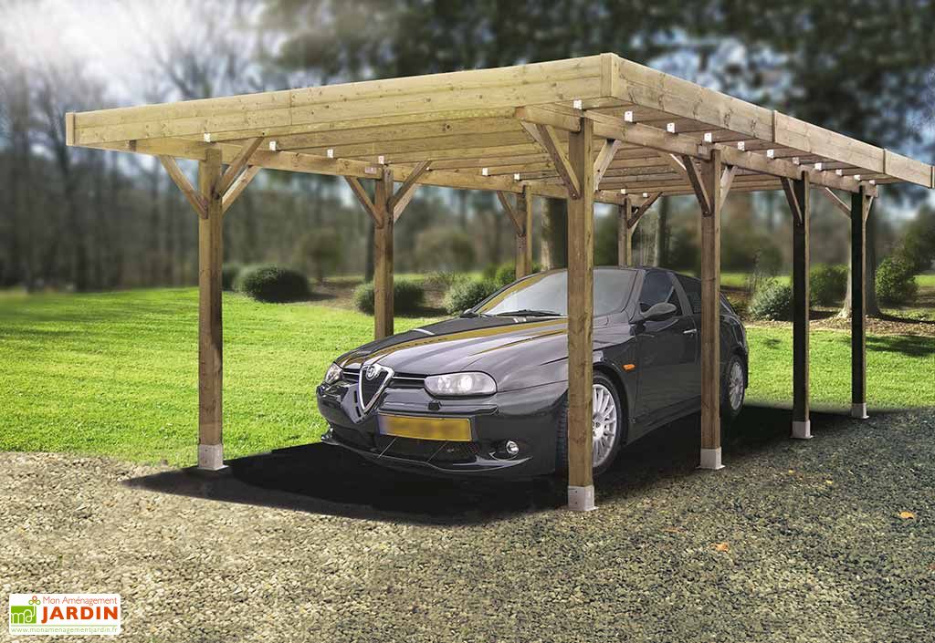 Carport Bois Autoclave Modulable 5 X 5 M Solid