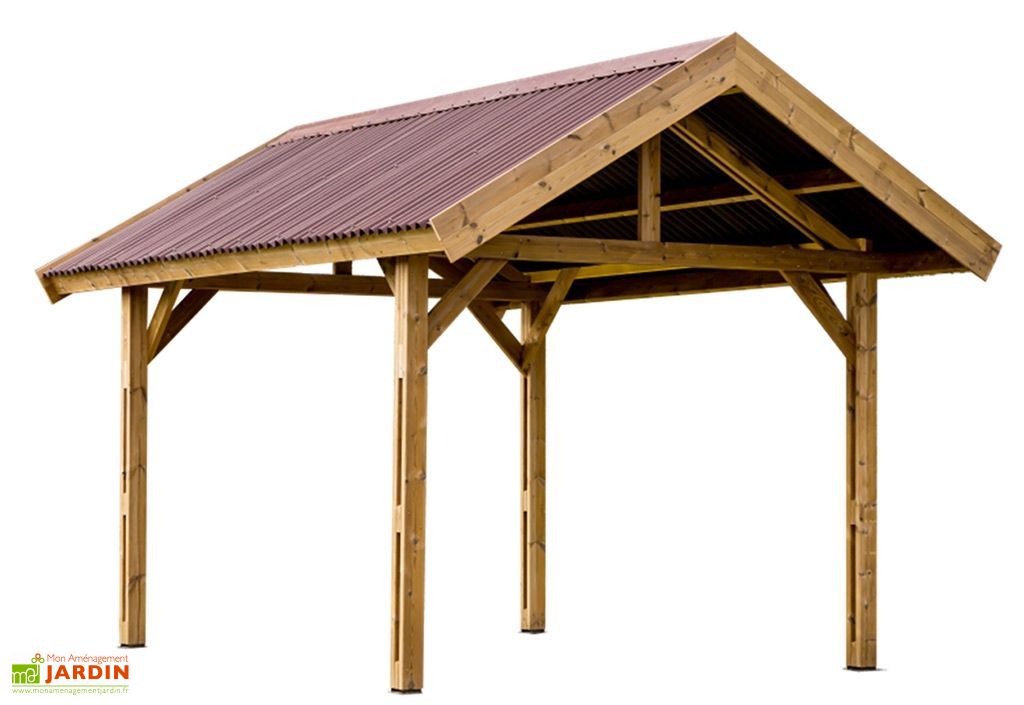 Carport Bois Traite Haute Temperature 5x3 5m Thurac Plaques