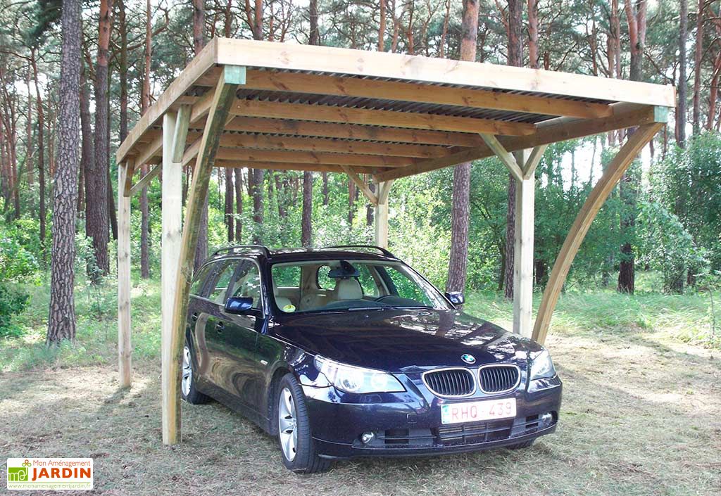 Carport En Bois D Epicea Traite Et Fibre De Verre Lido 15 M