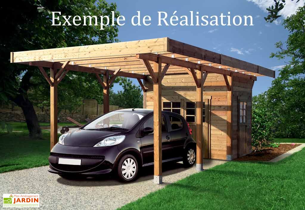 Carport Bois Modulable 3x5 M Solid