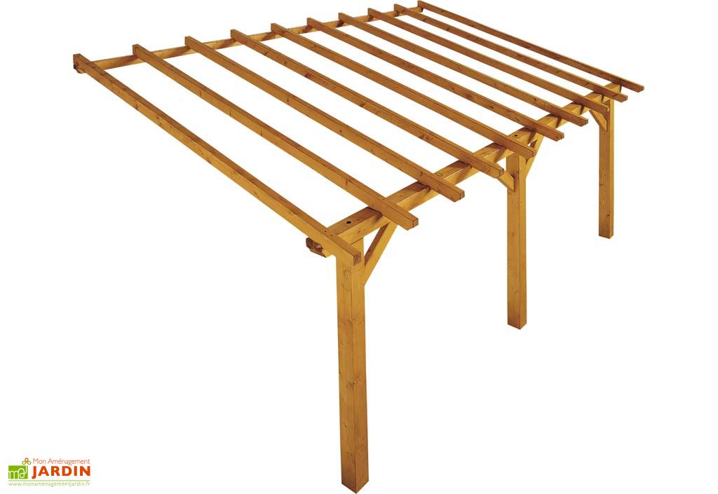 Carport Bois Prado Adossable 5x3x3 22 Carport Bois Prado