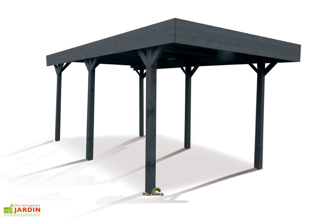 Carport En Bois Traite 1 Voiture Louison Madeira
