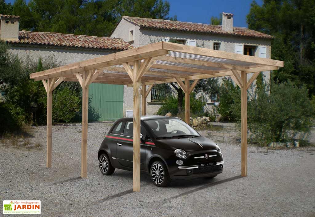 Carport Bois Max Toiture Pvc 3x5 1x2 33 Carport Max 1 Voiture
