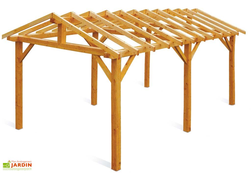 Carport Bois Vercors 5 40x3 34x2 84 Jardipolys