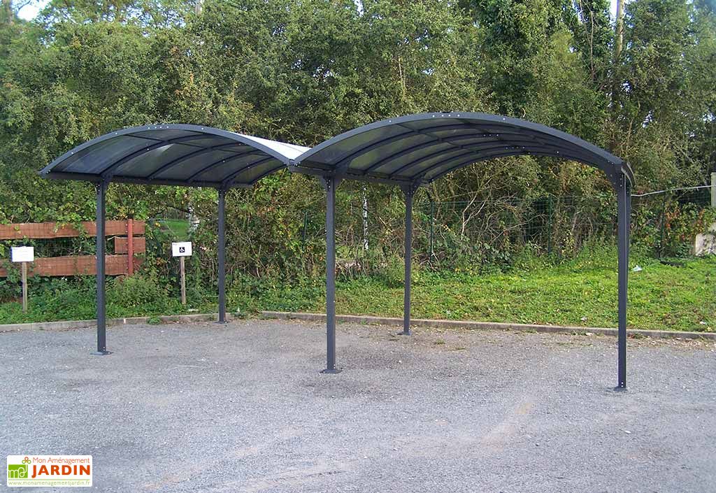 Carport Metal Double A Toit Rond En Polycarbonate 600x485x250cm L