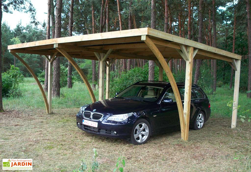 Carport Double En Bois D Epicea Traite Et Fibre De Verre Capri 30