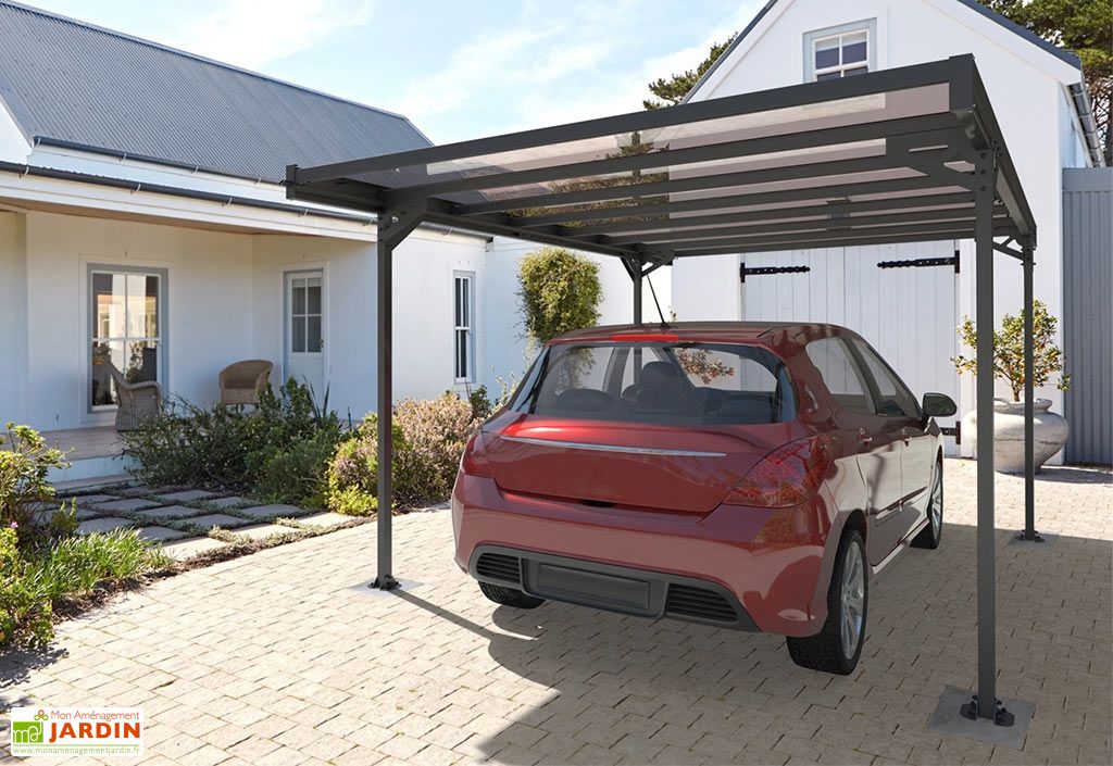 Carport En Metal Aluminium Acier Et Polycarbonate 5 X 3 M
