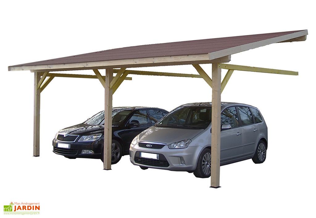 Carport Mural En Bois D Epicea Traite 22 M Habrita