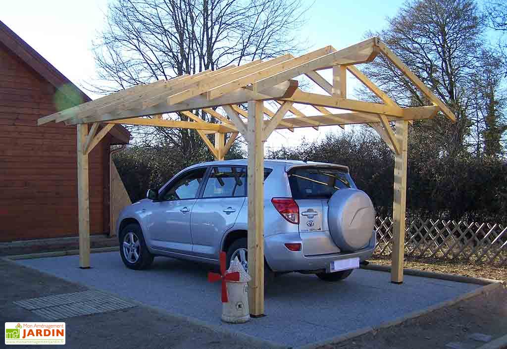 Carport Bois Double Pente 30 3x4m Habrita
