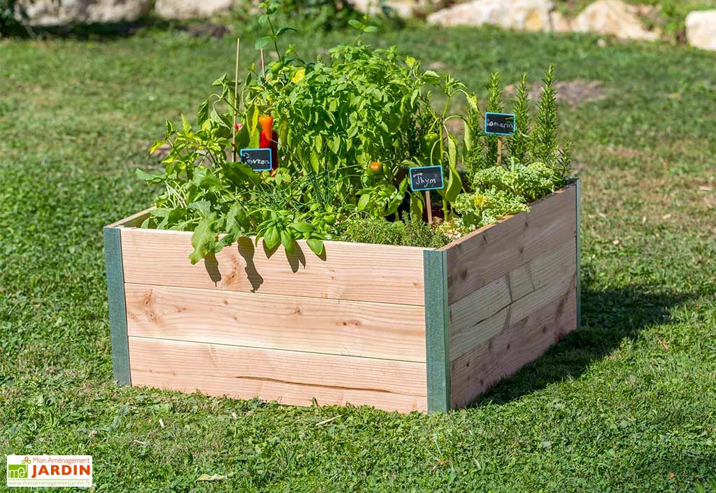 Bois Francais Imputrescible Carre Potager En Bois Douglas 19 Mm 75 X 80 X 36 Cm Mon Petit