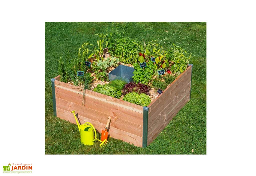 Carre Potager En Bois Avec Composteur Keyhole Garden 119 5 X 115