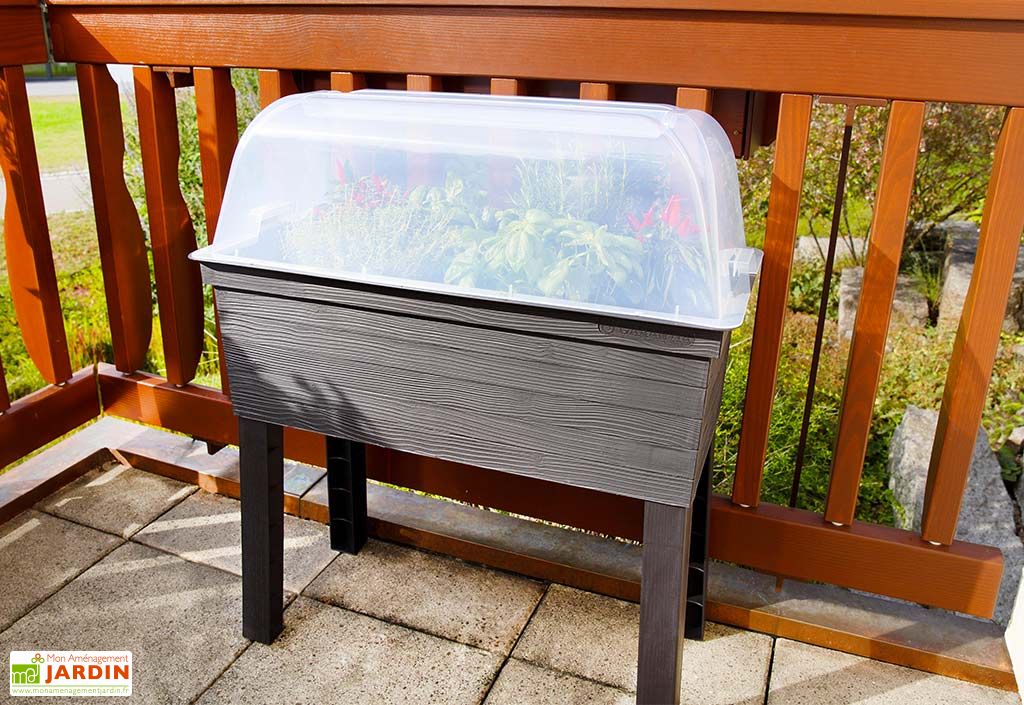 Carre Potager Sur Pieds Modulable En Polyethylene Urban 37 X 75 Cm