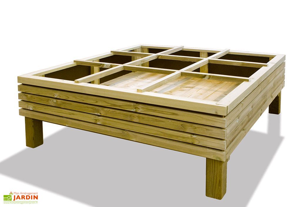Carre Potager Sur Pieds Pin Autoclave Venice 2 Dimensions Gardival