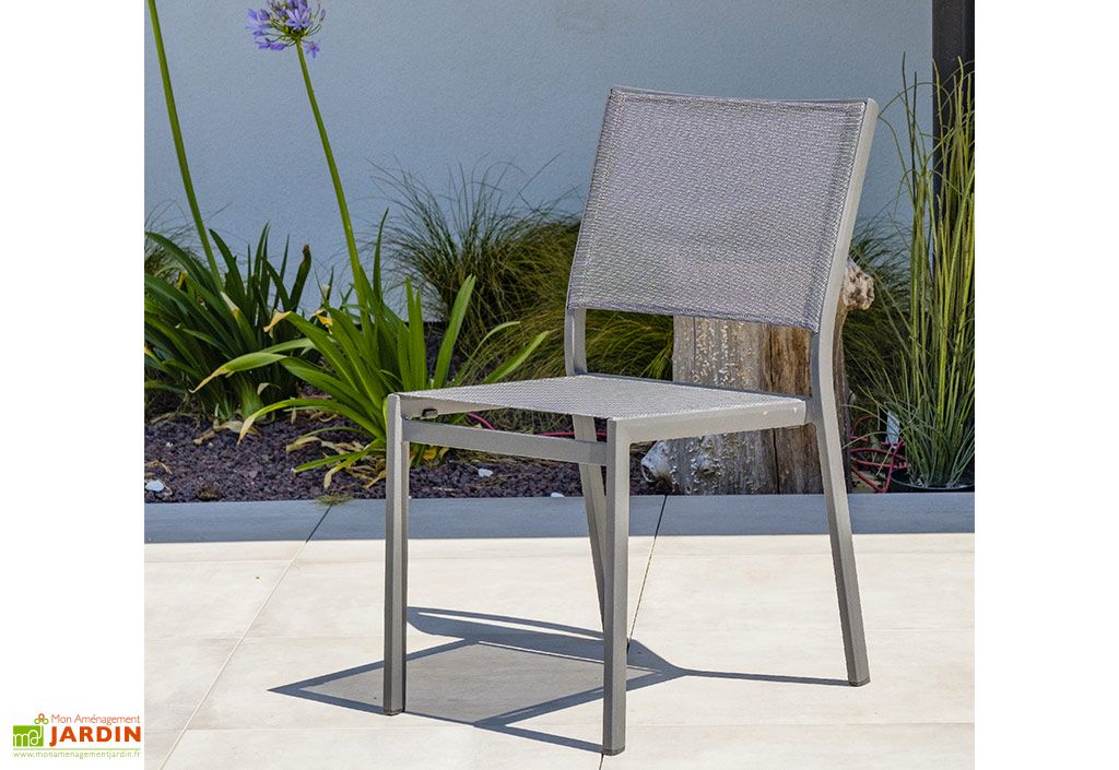 Chaise De Jardin Empilable En Aluminium Et Textilene Stockholm