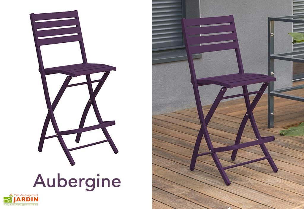 Chaise de Jardin Haute Pliante en Aluminium (pls coloris)  City Garden