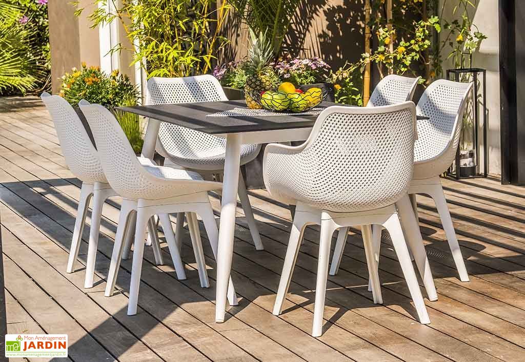 Chaise De Jardin Scandi Pvc Perfore Blanc Dcb Garden