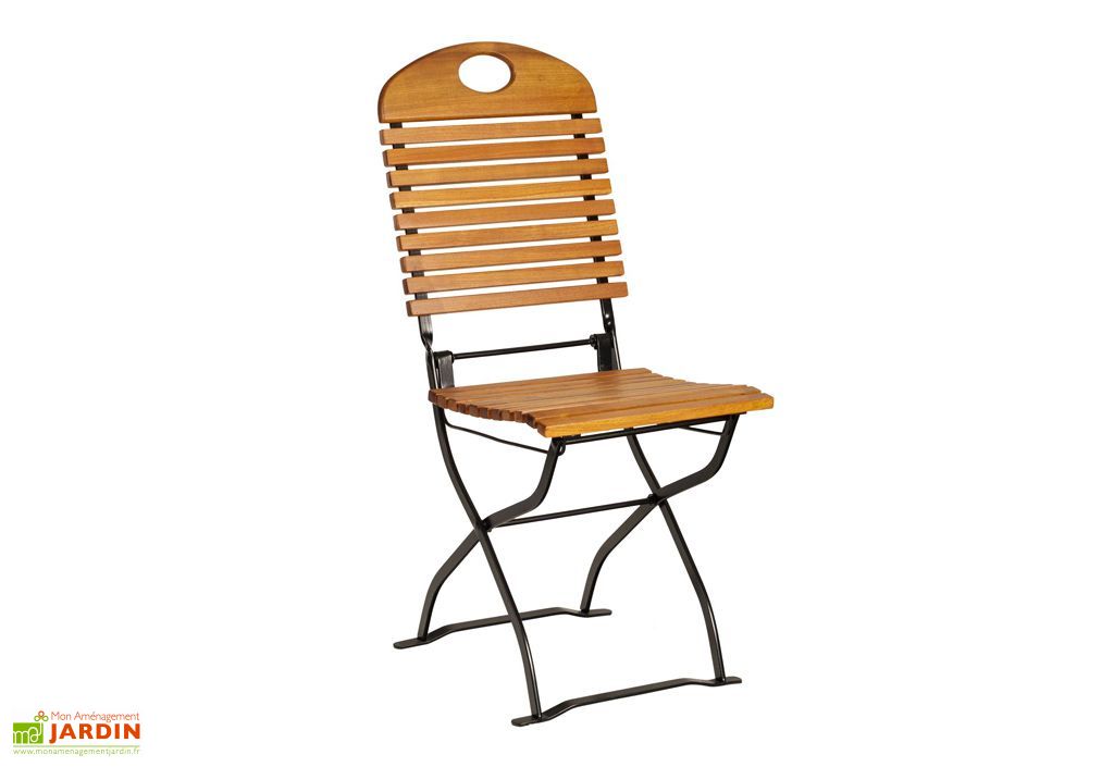 Chaise De Jardin En Bois Bistro Pliante Habrita
