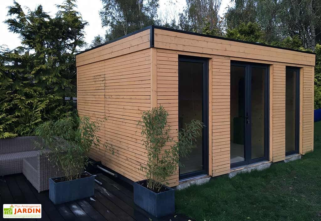Chalet En Bois Habitable Isole 90 Mm Double Vitrage Toit Plat 21 M Decor Et Jardin
