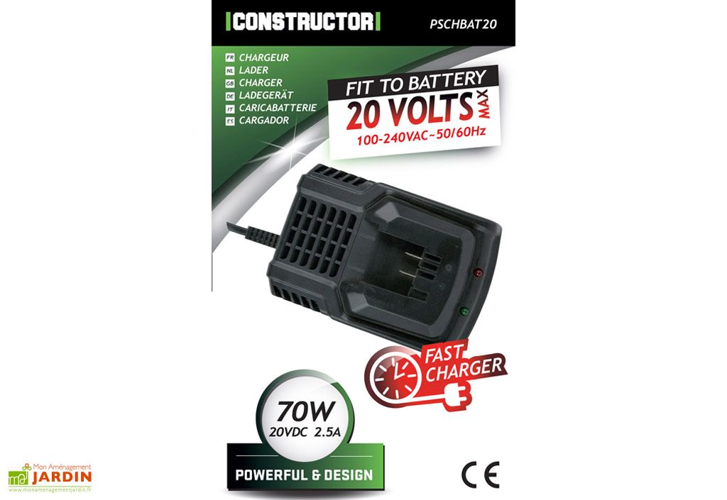 Chargeur rapide pour batterie lithium 20V PowerShared