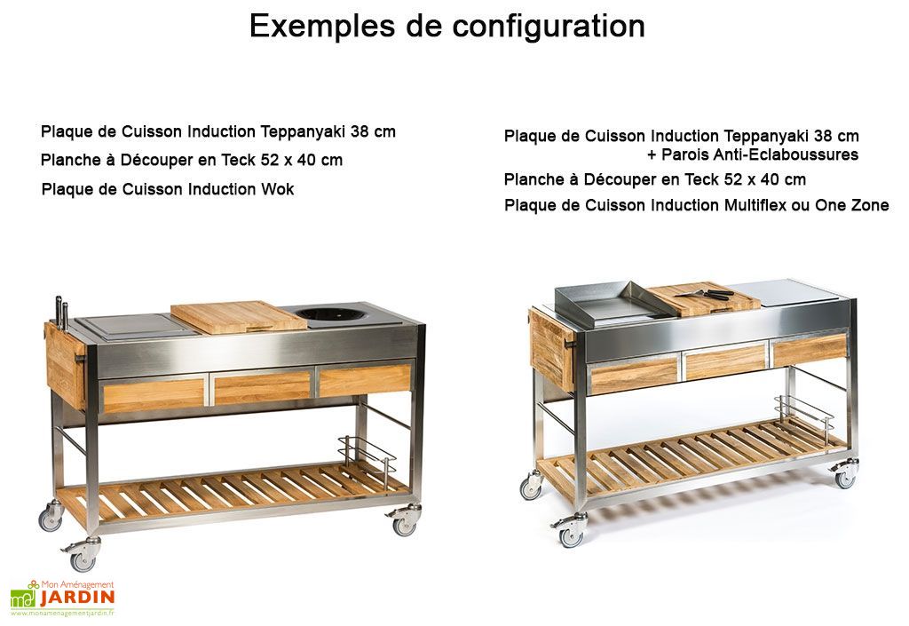 Chariot Pour Cuisine Exterieure Acier Et Teck Tomboy Ultimo Indu