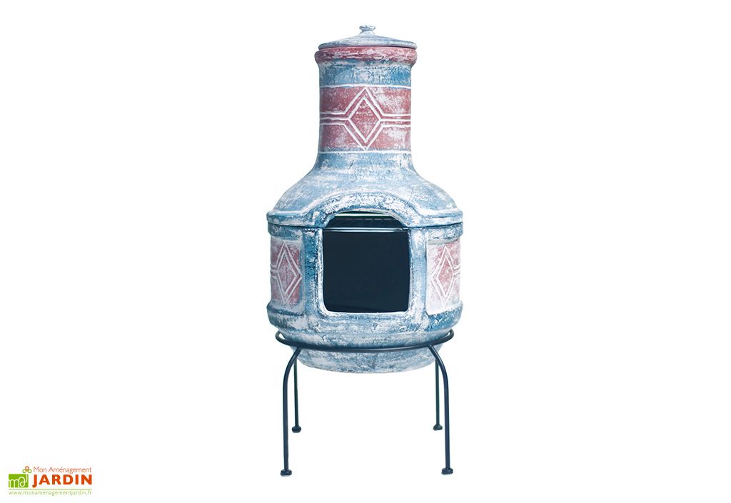 Cheminee Mexicaine Brasero En Argile Geometric Et Grille De