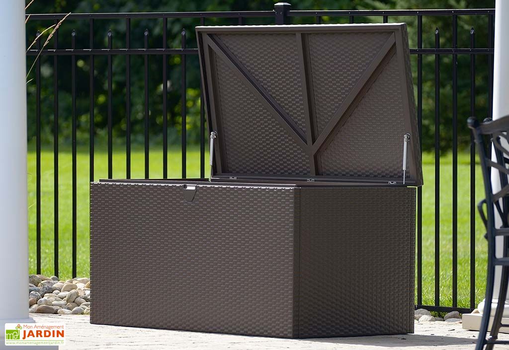 Coffre De Rangement Jardin En Acier Galvanise Marron Expresso 509