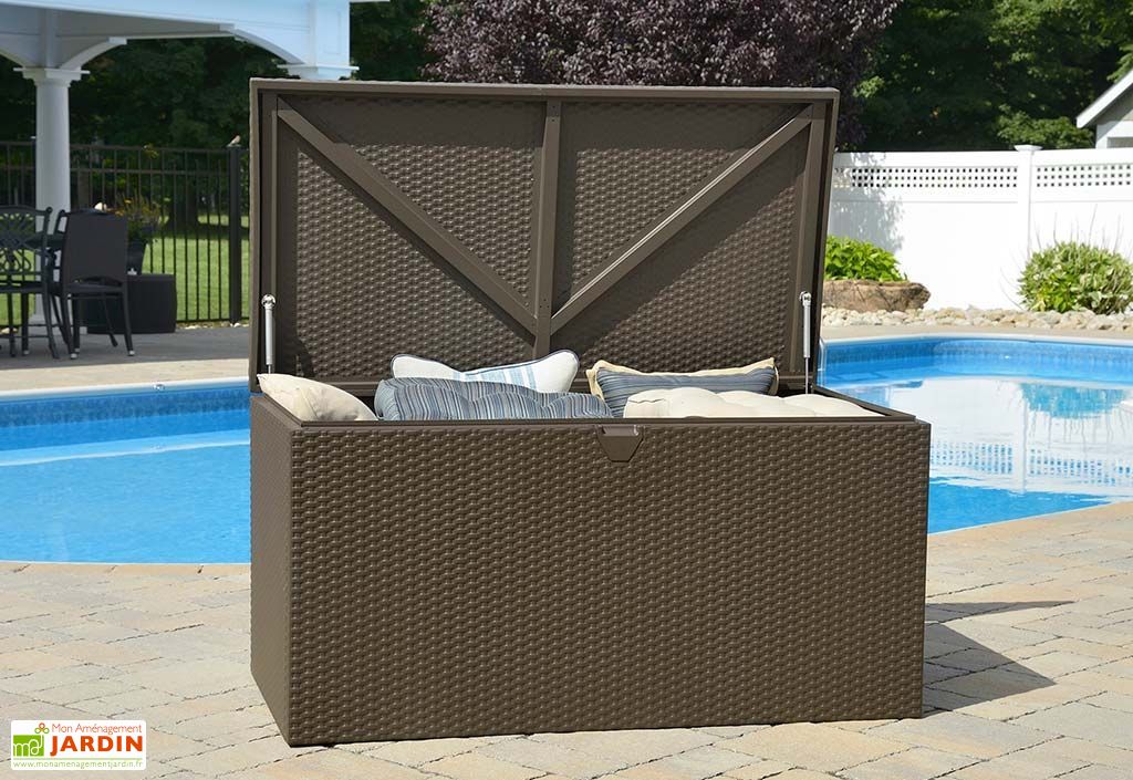Coffre De Rangement Jardin En Acier Galvanise Marron Expresso 509 L Shelter Logic