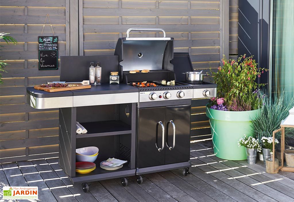 Cuisine D Exterieur Avec Desserte Et Barbecue Gaz 3 Bruleurs 11 5 Kw Cook In Garden Cuisine D Exterieur Avec Desserte Et Barbecue Gaz 3 Bruleurs 11 5 Kw Cook In Garden