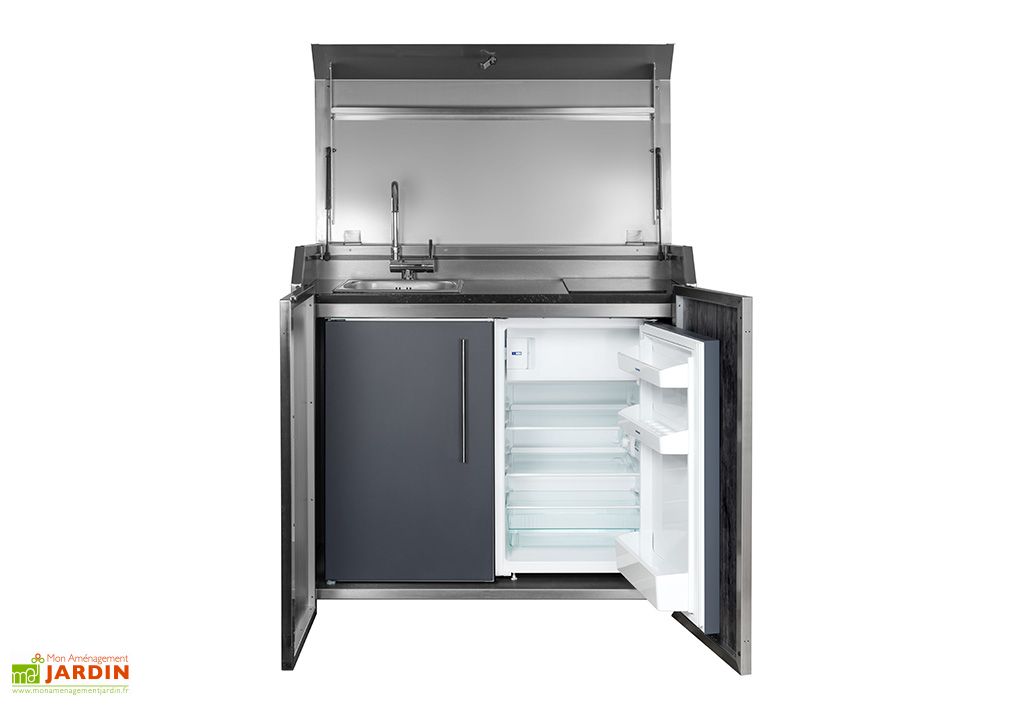 cuisine exterieure en acier evier plaque induction frigo duplex box 3