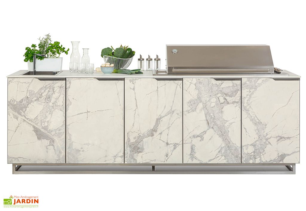 Cuisine Exterieure Professionnelle A 5 Modules Silver White Cana Concept Housse Cana Concept